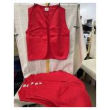 6 Red Vests, No Pockets, No Buttons, Size S