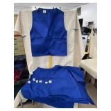 7 Blue Vests with 2 Pockets - 2 Smalls, 1 Medium,