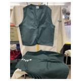 6 Dark Green Vests, No Pockets, Size XL