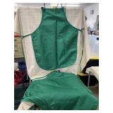 6 Green Bib Aprons, No Pockets