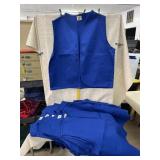 6 Blue Vests with 2 Pockets, No Buttons, Size XL