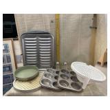 Broiler Pan, Large Cutting Board, Muffin Tins,