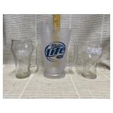 Miller Lite Pitcher, Coca-Cola Glass, Pepsi Glass