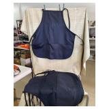 6 Dark Blue Bib Aprons with 3 Pockets