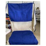 6 Blue Long Waist Aprons with 2 Pockets