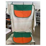 5 Green Waist Aprons with 2 Orange Pockets