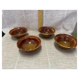 4 Brown Cereal Bowls