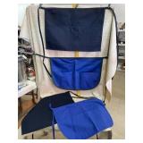 5 Waist Aprons - 3 Dark Blue with 2 Pockets, 1