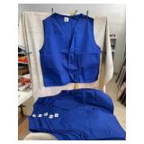 6 Blue Vests with 2 Pockets Size L