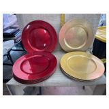 Charger Plates - 9 Red, 6 Gold