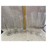 2Lenox Crystal Flutes, 4 Fluted Glasses