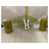 Metal Basket, 2 Unscented Candles