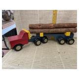 Wooden Toy Truck Hauler with Logs