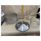 Glass Bowls, Chafing Ring and Lid