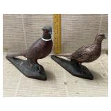 Mud Hut Ceramic Pheasant Figurines