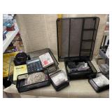 Desk Organizers, Clock, Calculator, Paper,