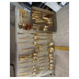 Gold Flatware - 8 each of Forks, Knives, Butter