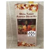 Metal Turkey Pumpkin Decor Kit