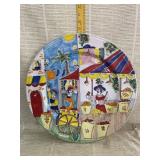 LM Ceramics Hand Painted Round Serving Tray