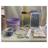 Power Strip, Wood Blocks, Stencils, Pens, Tape,