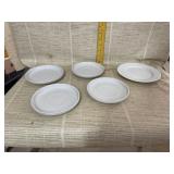 4 White Saucers, Small Plate