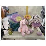 Easter Basket with Grass, Book, Stuffed Easter