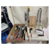 Tongs, Meat Forks, Garnisher, Rolling Pin, and