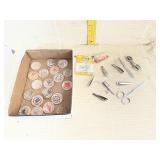 Nail Clippers, Scissors, Wooden Nickels, Eye