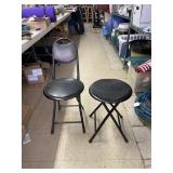 Folding Metal Stools with Vinyl Padded Seat