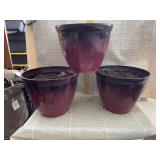 3 Plastic Planter Pots