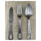 Vintage U.S. Military Knife, Spoon, & Fork
