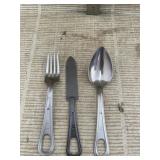 Vintage U.S. Military Knife, Spoon, & Fork