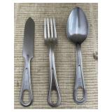 Vintage U.S. Military Knife, Spoon, & Fork