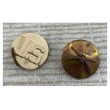 18 Karat Gold Plated Military Collar Discs