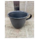 Vintage Gray Splatter Enameled Cup