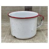 Vintage White Enameled Cup