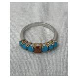 Sterling Silver Gemstone Ring Size 9