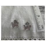 Sterling Silver Butterfly Pierced Earrings