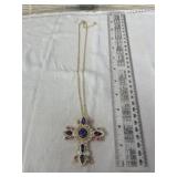 OPC multi-Color Cross Brooch Necklace