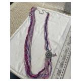 Multiple Strand Necklace with Charm