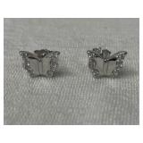 Sterling Silver Butterfly Pierced Earrings
