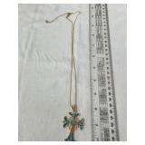 OPC Multi-Color Crystal Cross Pendant Necklace