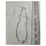 Multi-Tourmaline Bead Strand & Freshwater Pearl