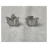 Sterling Silver Butterfly Pierced Earrings