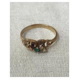 10k Black Hills Gold Ring 8 Size with Cluster
