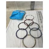 Enamel Floral Stacking Bangles with Bag