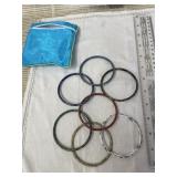 Enamel Floral Stacking Bangles with Bag