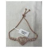 Peace Love Bracelet Pave Heart White Topaz & Gem