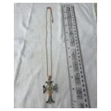 OPC Multi-Color Crystal Cross Pendant Necklace