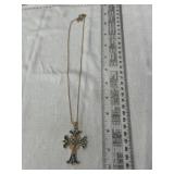 OPC multi-Color Crystal Cross Pendant Necklace